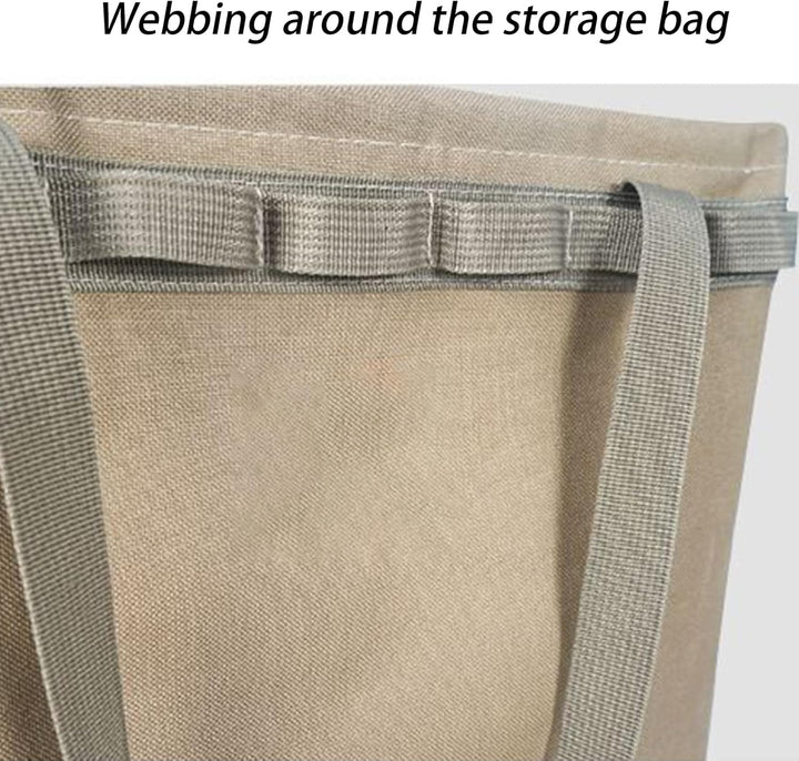Close-up of the waterproof material on the Norvane camping duffle bag in navy