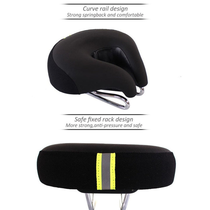 Ergonomic unisex nose-less bicycle seat with plush padding for ultimate comfort during long bike rides.