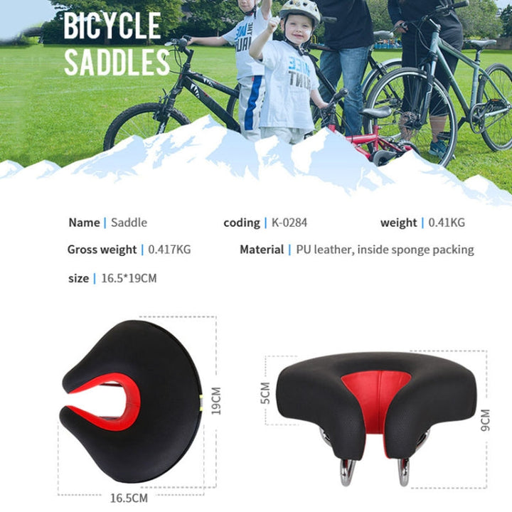 Extra thick padded nose-less bike saddle ensures maximum comfort & reduces perineal pressure for all riders.