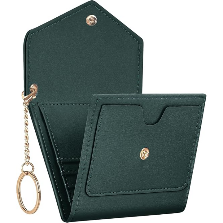 Elegant compact trifold women's wallet with RFID blocking technology and coin purse