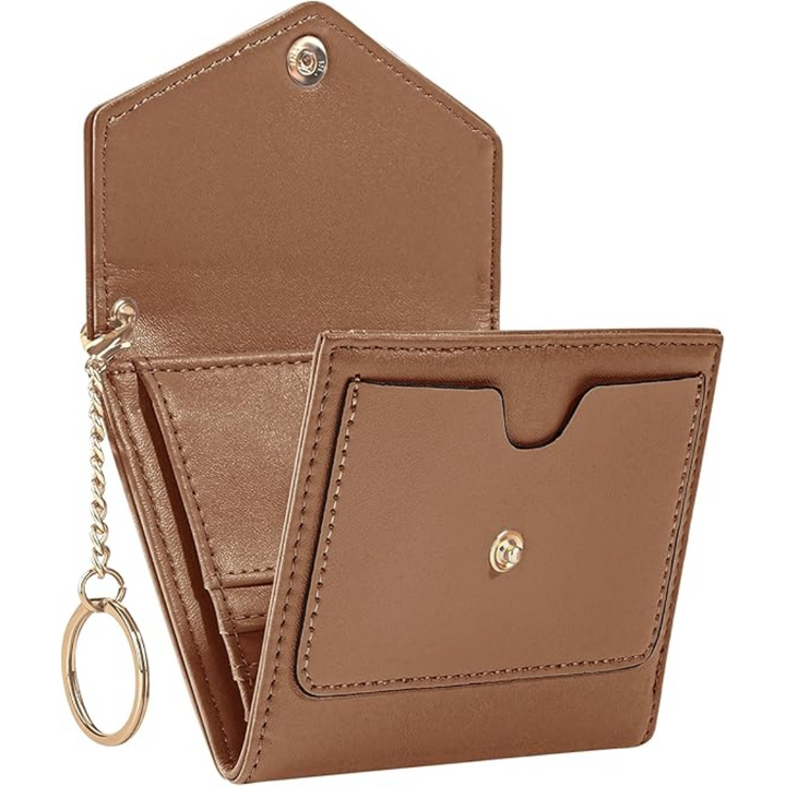 Small trifold women's wallet made of PU leather, RFID-protected and fashionable