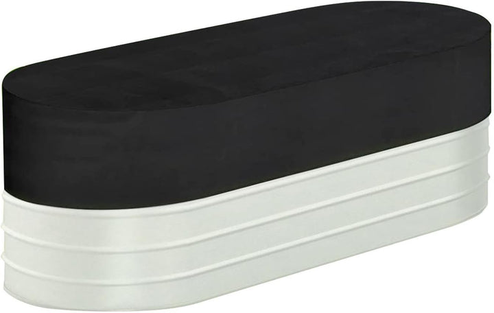Side view of the Novyra waterproof cover on a stock tank, showing its protective barrier.