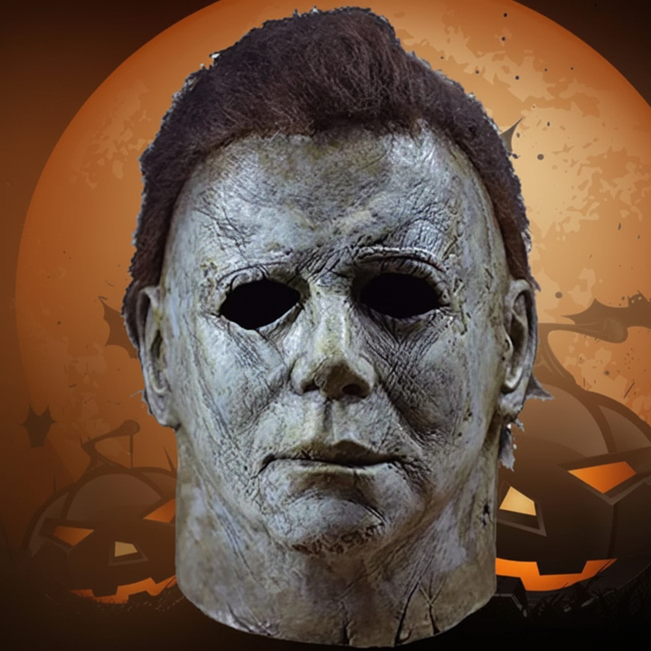 Official Michael Myers latex Halloween mask for horror movie costume parties. Scary villain replica for adults.