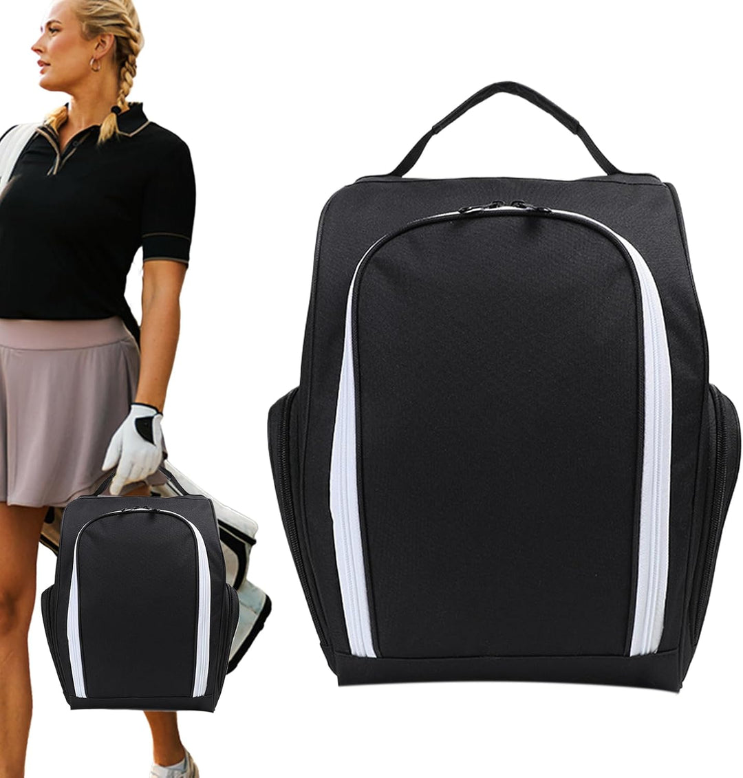 Flat lay of Olviano waterproof golf shoe bag, travel-ready and breathable