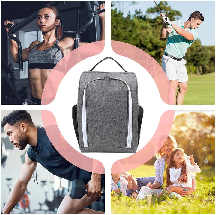 Close-up of Olviano waterproof nylon golf shoe carry bag's breathable mesh side panel