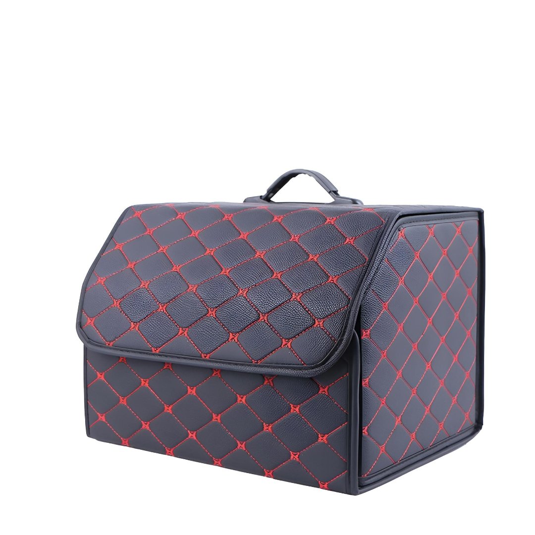 Opulentus Luxury Trunk Organizer Box in PU leather. Keep your car tidy with this premium vehicle storage solution.