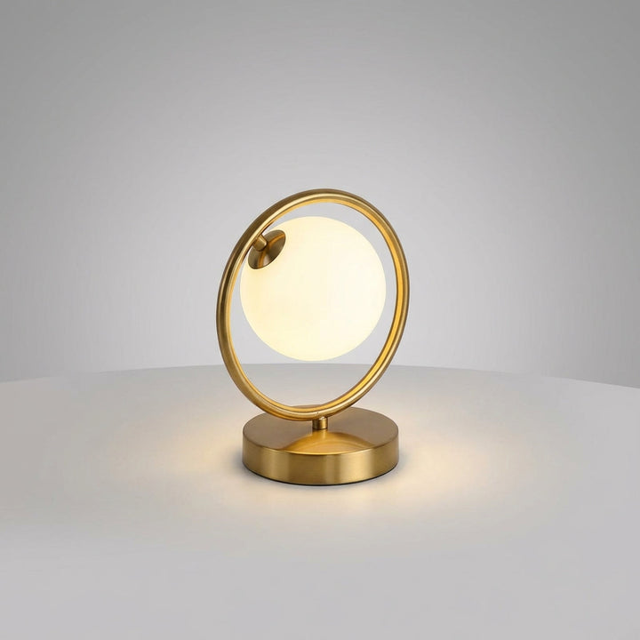 Sleek Orbella dimmable LED ring table lamp for ambient lighting, perfect for modern home decor.