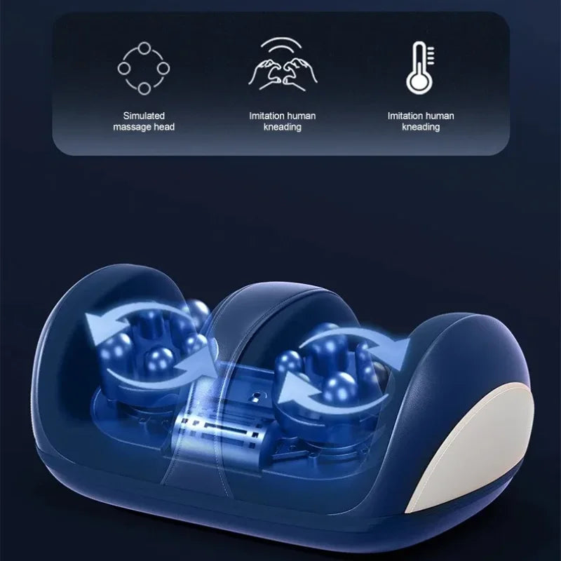 Unisex electric shiatsu foot and calf massager with heat therapy for leg pain relief
