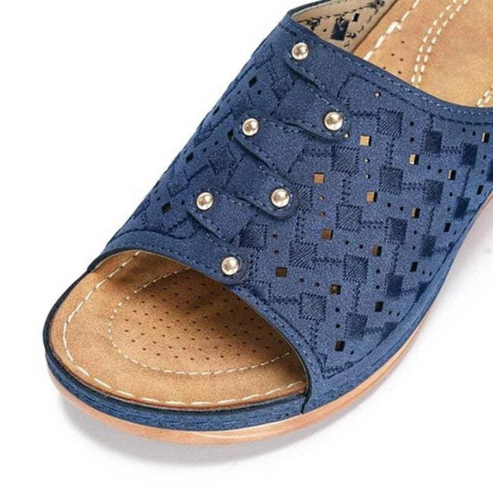 Slip-on OrthoFlex women's orthopaedic sandals, providing excellent foot support & comfort for daily use.