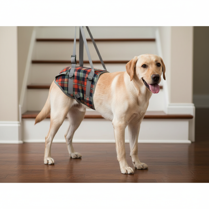 Orthopedic dog mobility support harness for hind legs, aiding senior dogs & injury recovery