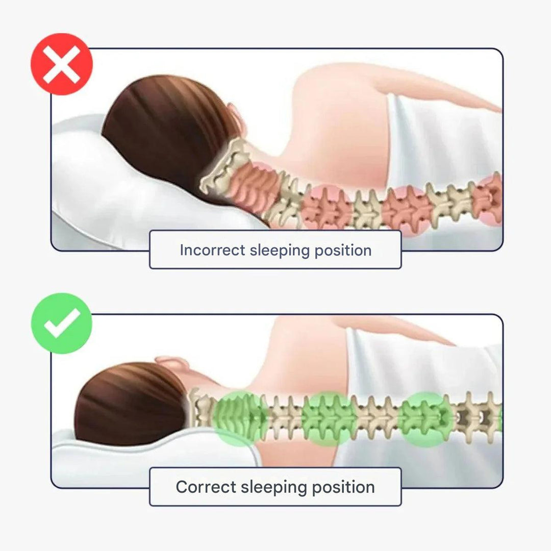 Supportive memory foam neck pillow for ergonomic comfort, pain relief & healthy sleep.
