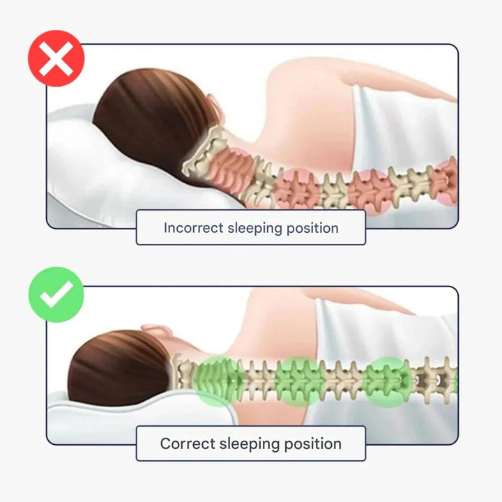 Supportive memory foam neck pillow for ergonomic comfort, pain relief & healthy sleep.