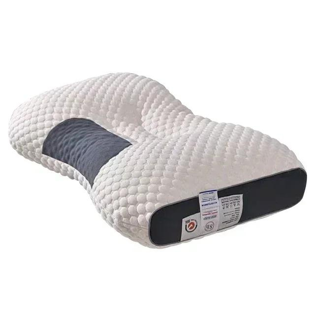 Orthopedic neck & shoulder support pillow with soybean fiber for tension relief & comfortable sleep aid.