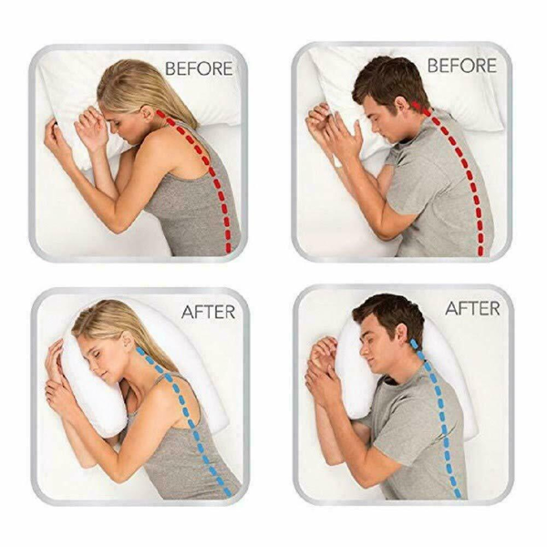 Find comfort with this washable side sleeper pillow. Orthopedic design & ear hole for neck support & pain relief.