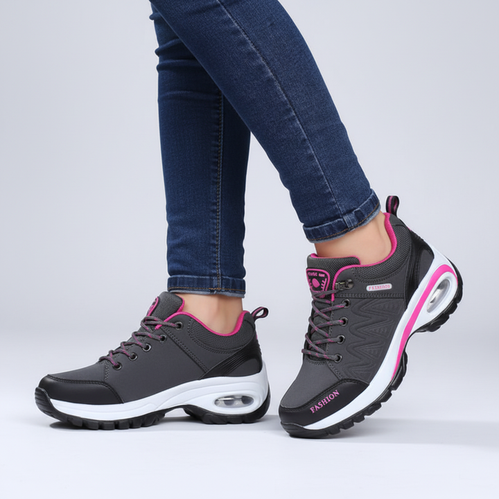 Breathable women's orthopedic sneaker, heather, designed for supportive hiking