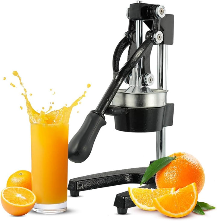 Orvado cast-iron hand press juicer with stainless steel cone for citrus, high extraction