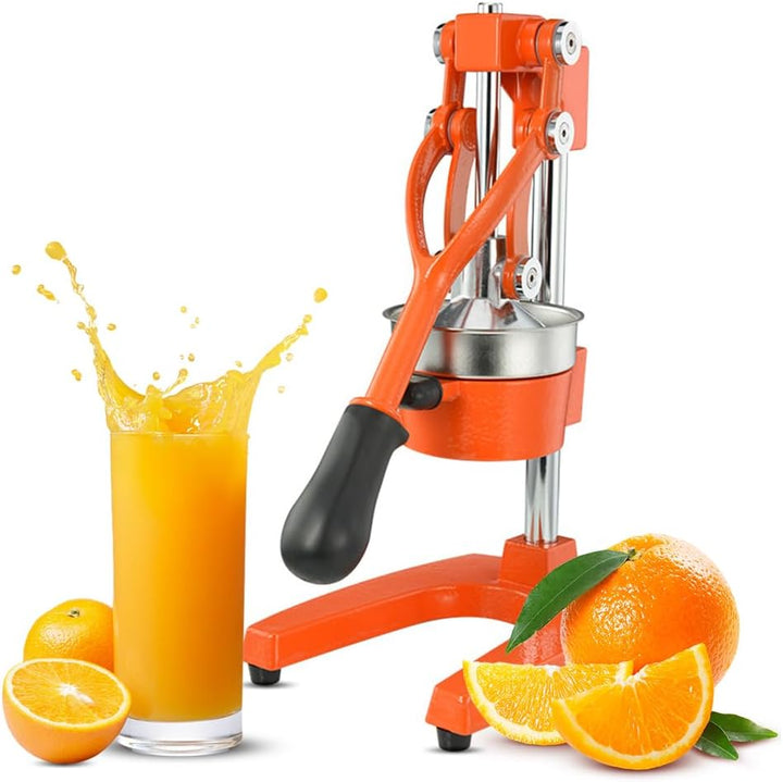 Orvado manual citrus juicer in cast iron, ergonomic handle, efficient fruit pressing tool