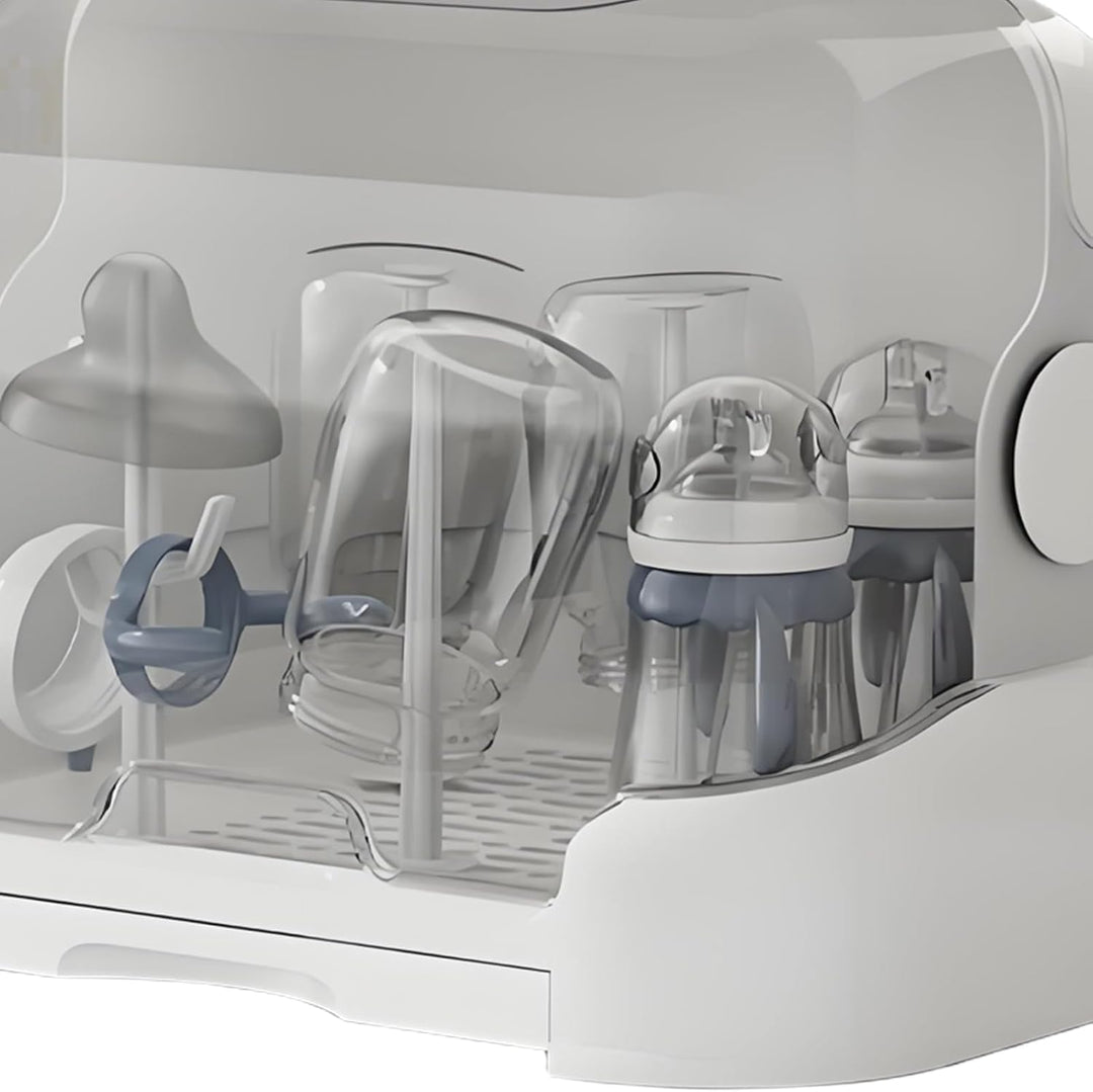 Orvian cream baby essentials: compact baby bottle dryer and storage box, perfect for countertops.
