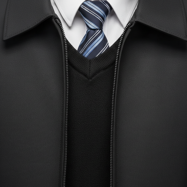 Close-up of the quilted detail on an Otto men's padded jacket, ideal for cold weather.