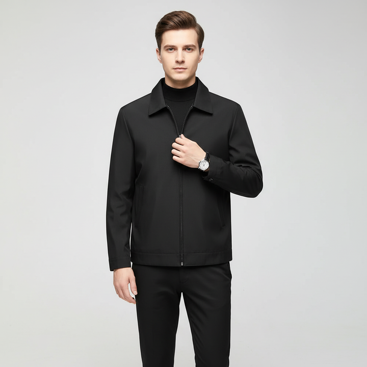 Otto men's casual winter coat in dark blue, back view, perfect for outdoor and cold weather.