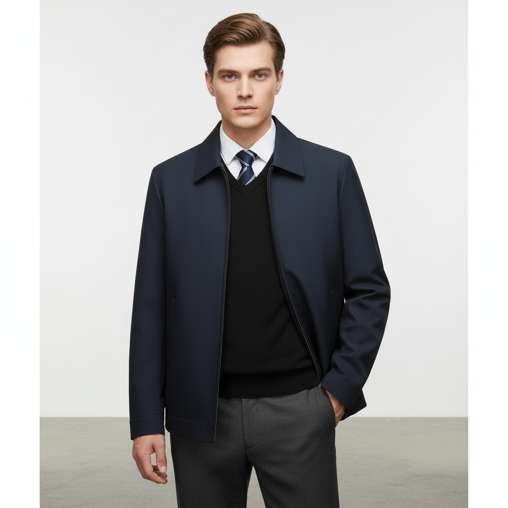 Man wearing a stylish Otto padded men's jacket, demonstrating fit and warmth for winter.