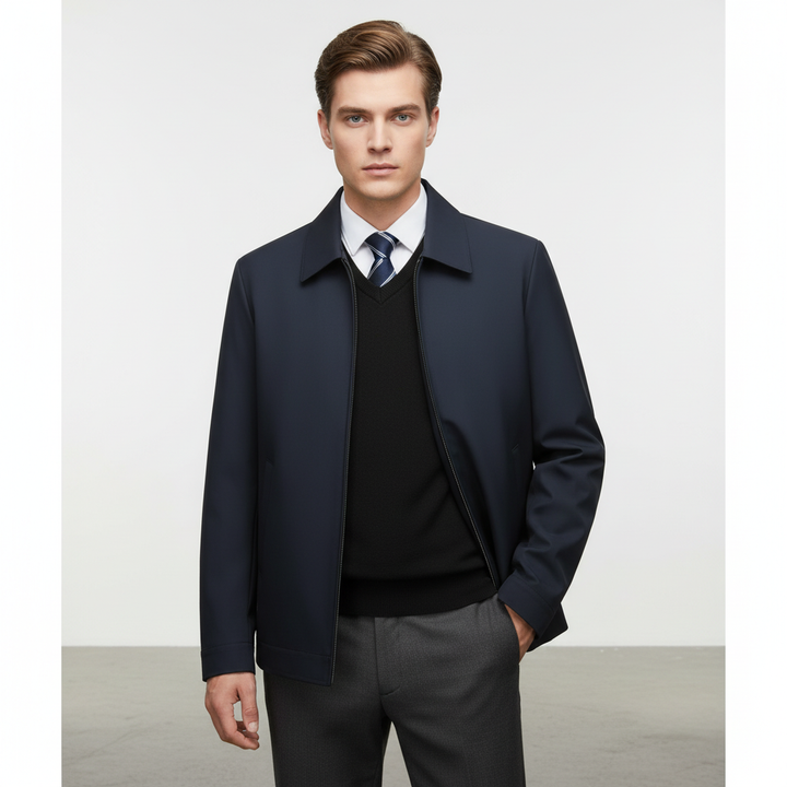 Man wearing a stylish Otto padded men's jacket, demonstrating fit and warmth for winter.