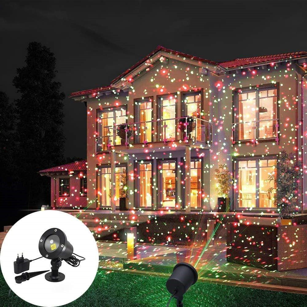 Outdoor laser light projector for dazzling holiday displays on homes & gardens.