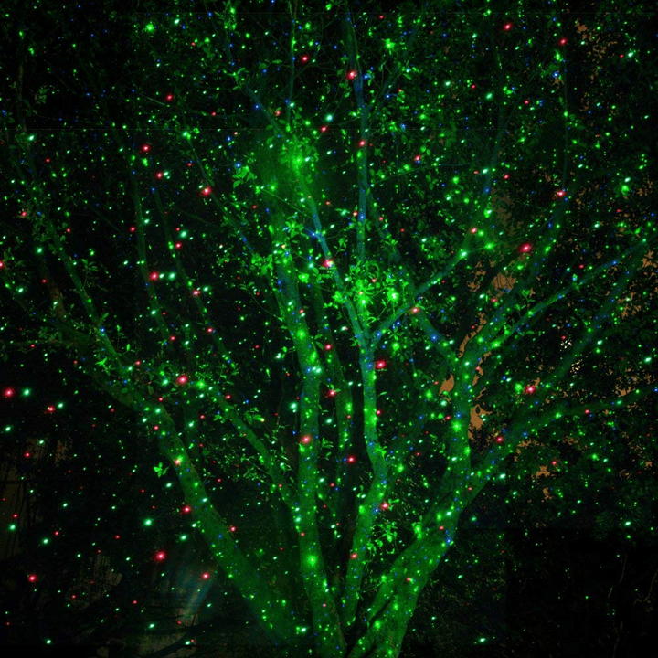 Dazzling outdoor laser light projector creating dynamic home & garden illumination for any occasion.