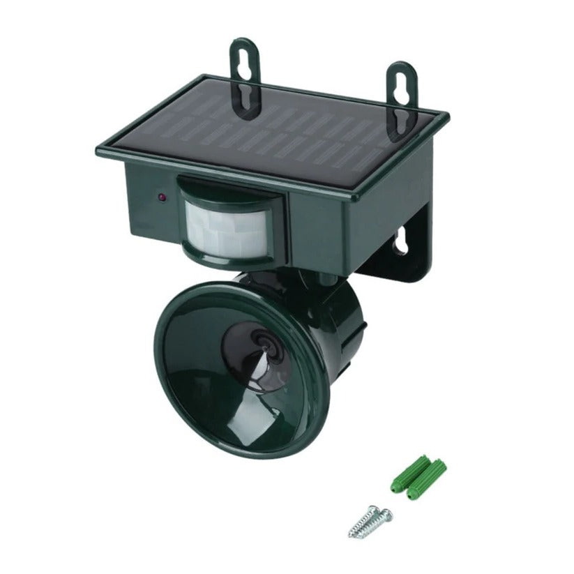 Deterring pigeons & crows with a solar motion sensor bird deterrent. An effective outdoor wildlife control solution.