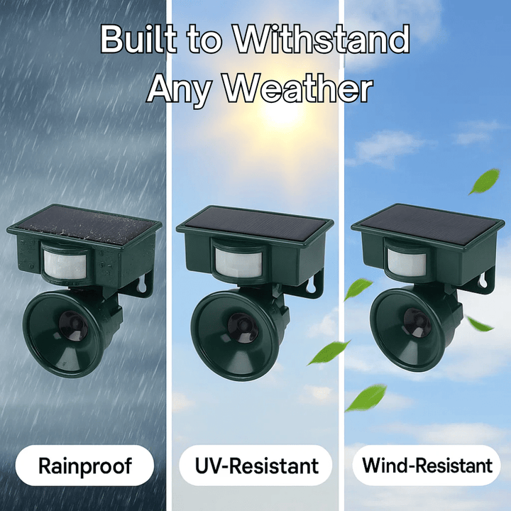 Outdoor motion sensor bird deterrent for comprehensive yard, garden, and patio protection.