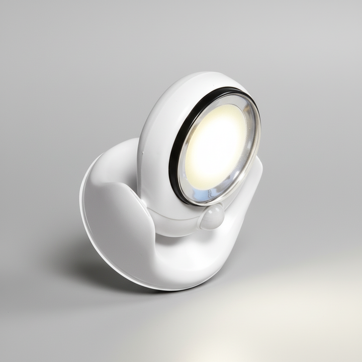 Efficient NightBeam LED outdoor light, motion-activated for instant home security, wireless and weatherproof design.