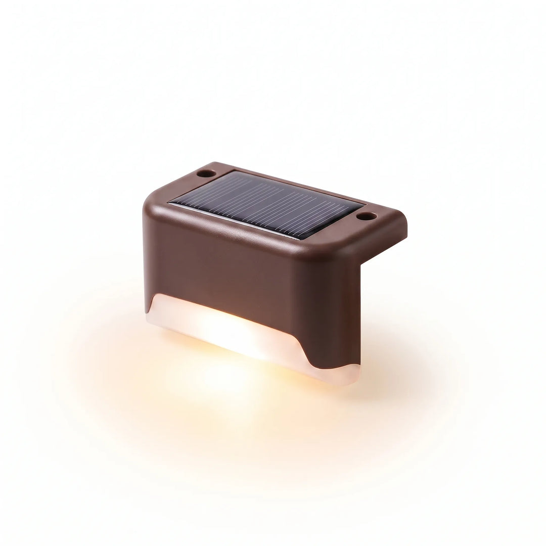 Automatic outdoor solar lights for pathways, gardens, and decks, enhancing home exterior & landscape lighting.