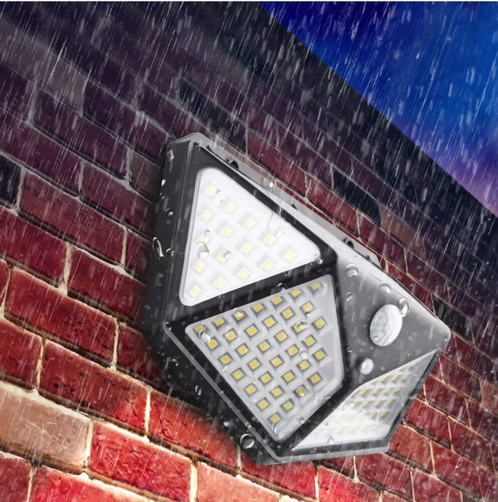 Outdoor solar LED garden light with motion sensor for security & pathway lighting. Waterproof & energy-efficient.