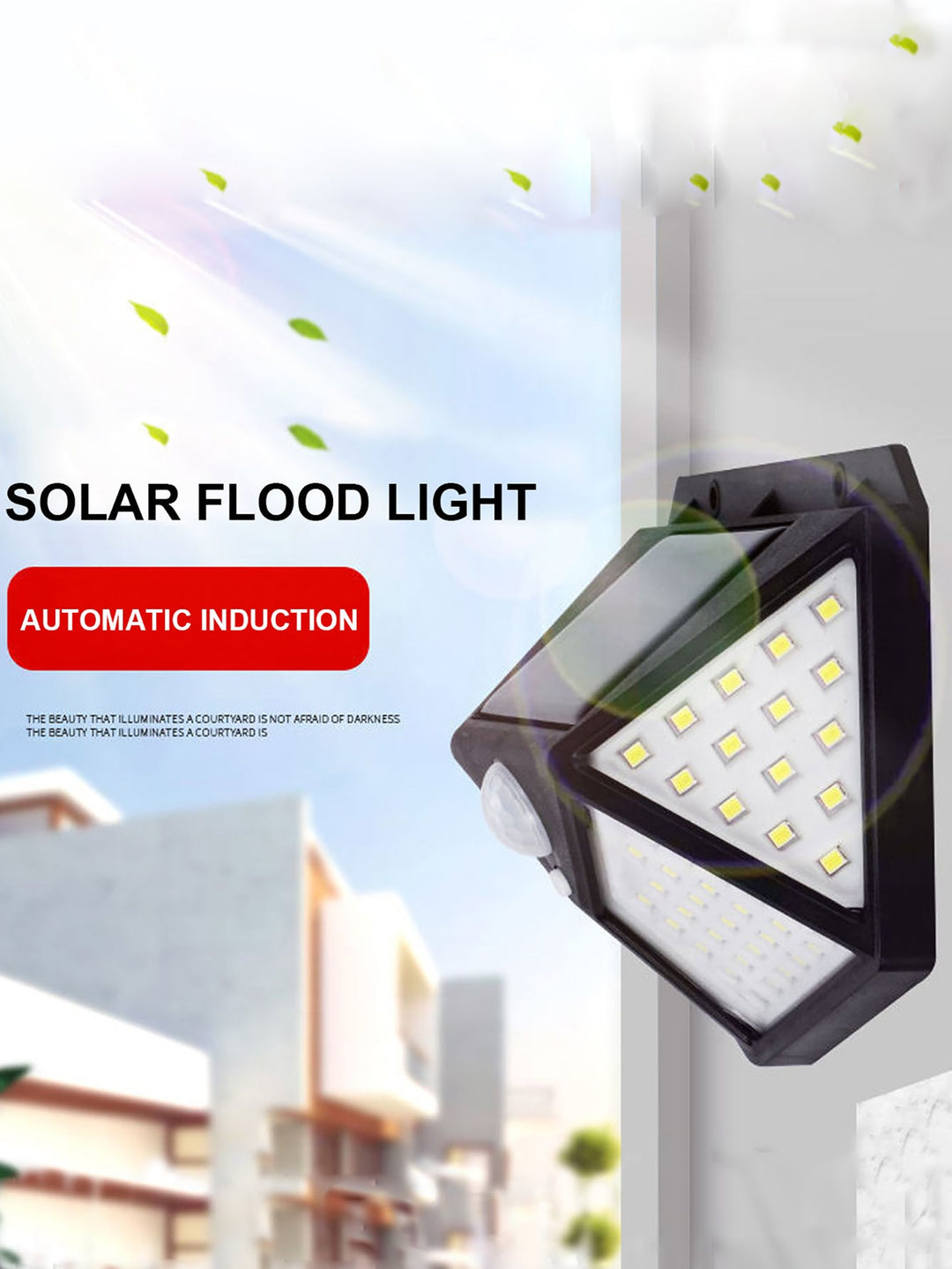 Solar LED pathway light, waterproof for outdoor garden & patio use. Features motion sensor for added security.
