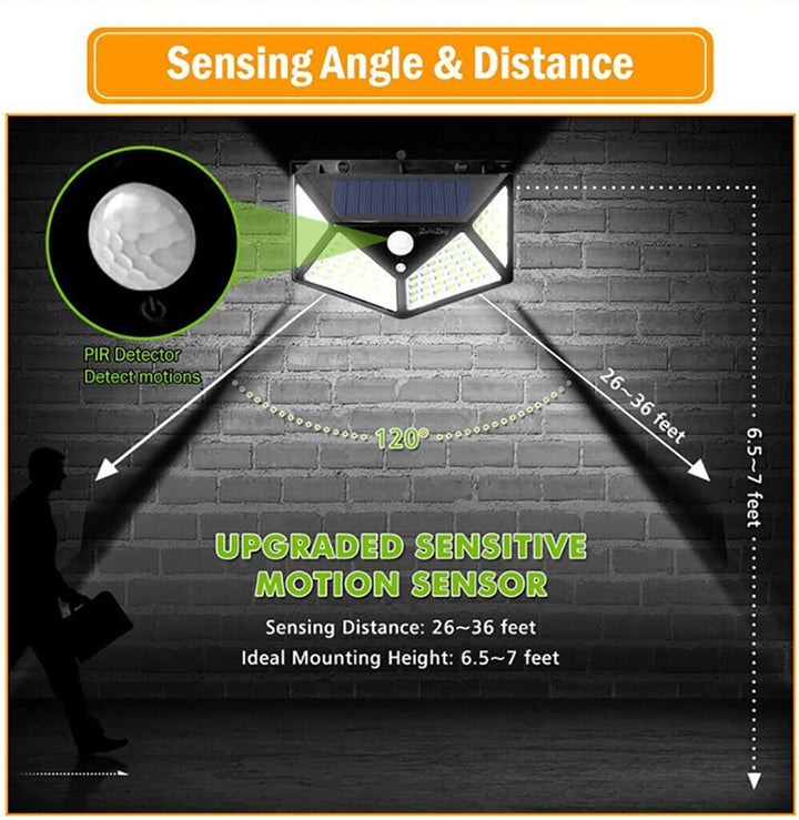 Durable waterproof outdoor solar LED light with motion sensor, perfect for garden, patio & security lighting.