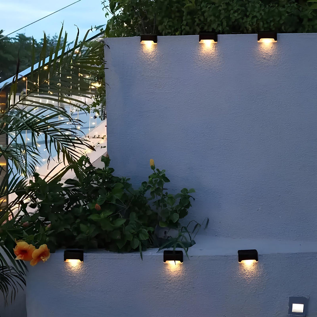 SoliStep Solar Powered Step Light charging in daylight, ready to illuminate outdoor steps at night