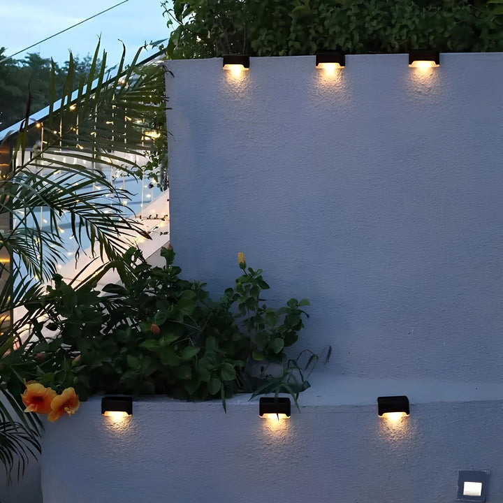 SoliStep Solar Powered Step Light charging in daylight, ready to illuminate outdoor steps at night