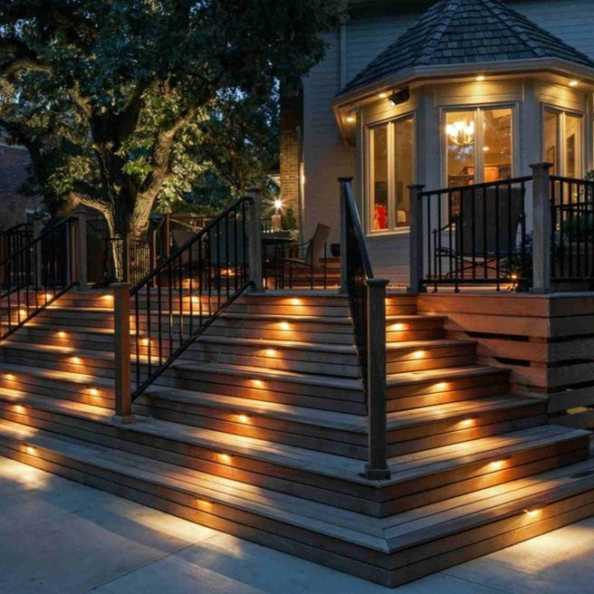 Weatherproof SoliStep Solar LED Step Light, ideal for garden and patio pathway illumination