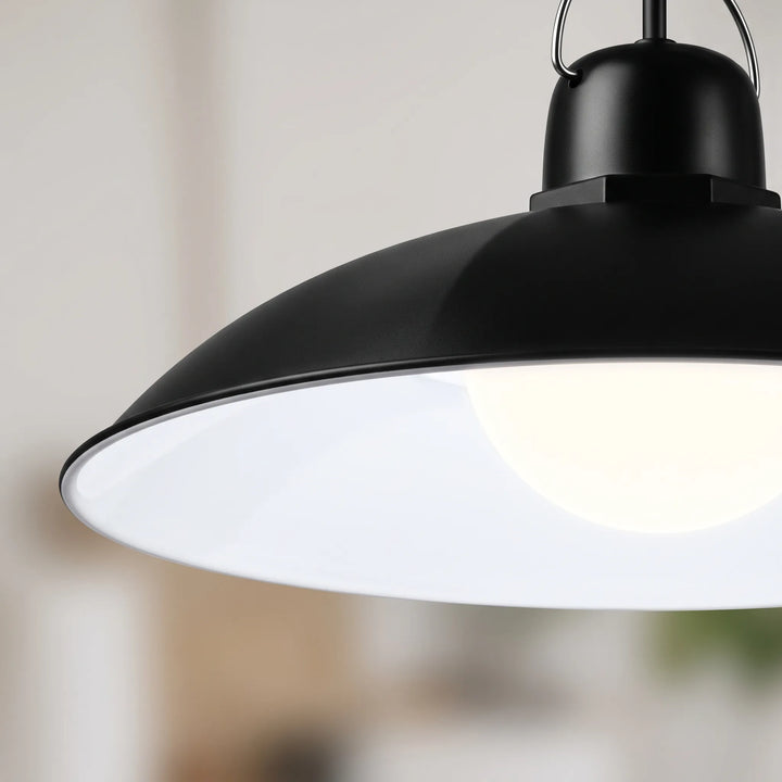 Single head solar pendant light, ideal for outdoor patio lighting or garden shed. Waterproof design.