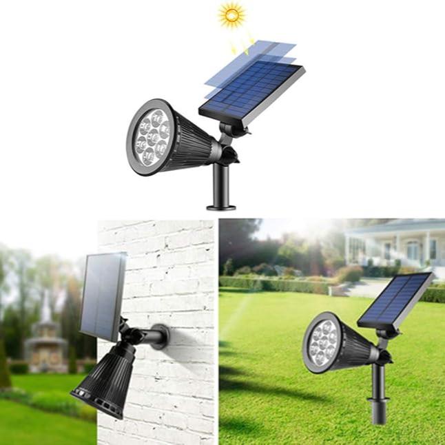 Solar landscape light LumaSpot, charging in daylight, ready to provide automatic garden illumination at dusk