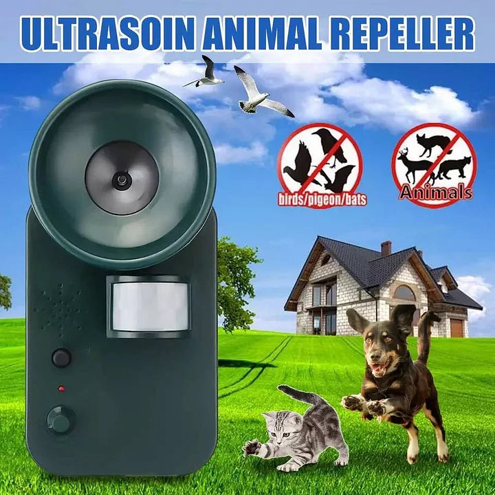 Safely repel various animals with this cordless outdoor ultrasonic pest repeller for your garden.