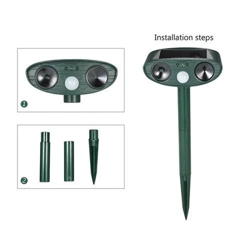 Enjoy a deer-free garden with this outdoor ultrasonic pest control & solar animal repeller.