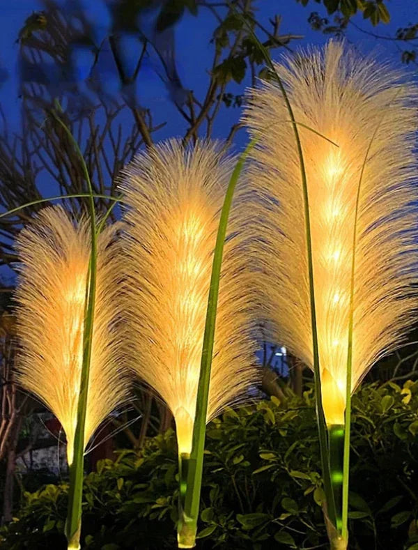 Outdoor wicker solar garden light, perfect for illuminating pathways and adding decorative flair.