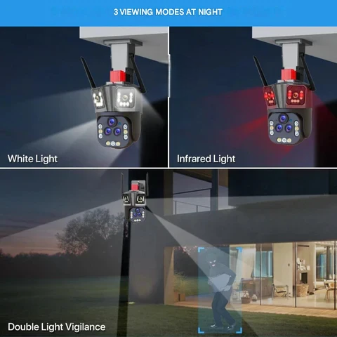 DualGuard Ultra 10K outdoor WiFi security camera with 20MP, 20x zoom, ensuring detailed property monitoring.