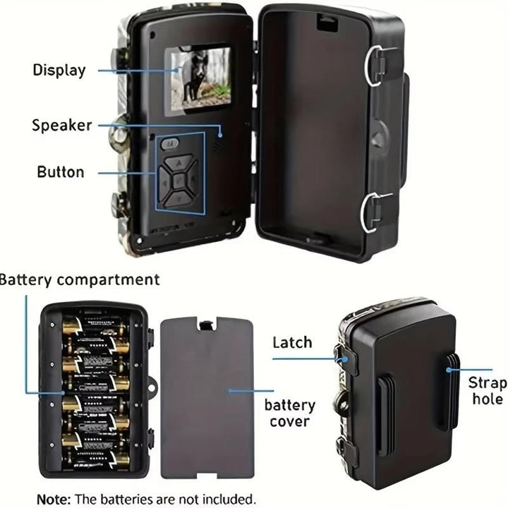 Weatherproof wildlife security camera, perfect for motion-activated animal tracking.