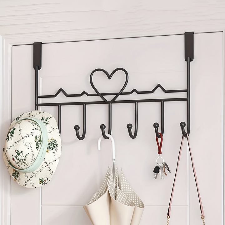 Over-the-door metal wardrobe hook, space-saving coat & towel storage, no drilling required, modern design