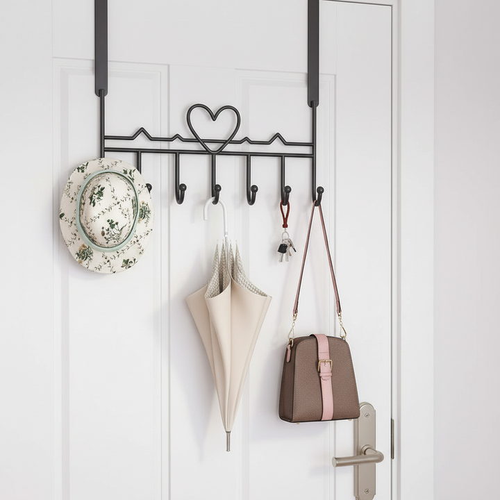 Modern over-the-door metal hook for organized wardrobes, strong and durable, fits standard doors
