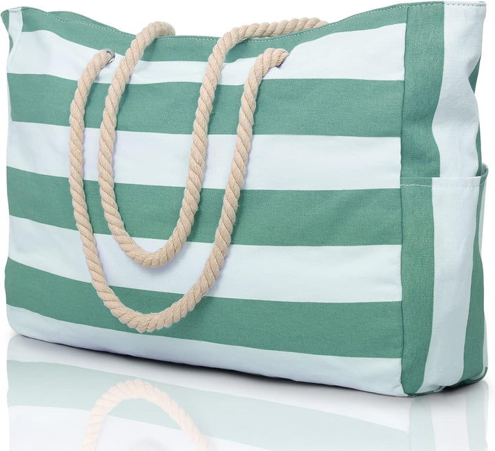 Family-sized waterproof beach bag, sandproof, making beach trips easy & organized.
