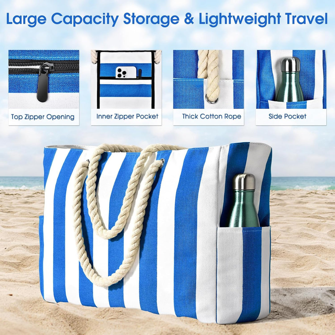 Unisex oversized tote, waterproof & sandproof, for active summer lifestyles.