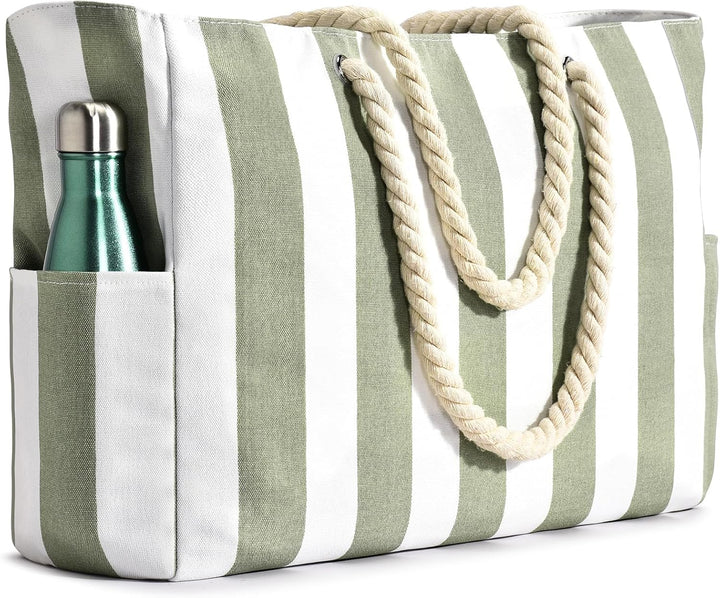 Collapsible waterproof beach tote, oversized & sandproof, easy to store.